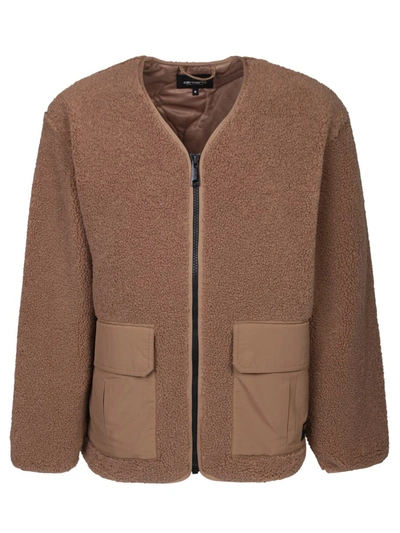 Carhartt Devin Liner Shearling Padded Jacket In Brown