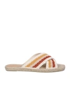 Castaã±er Castañer Woman Espadrilles White Size 7.5 Textile Fibers In Multi