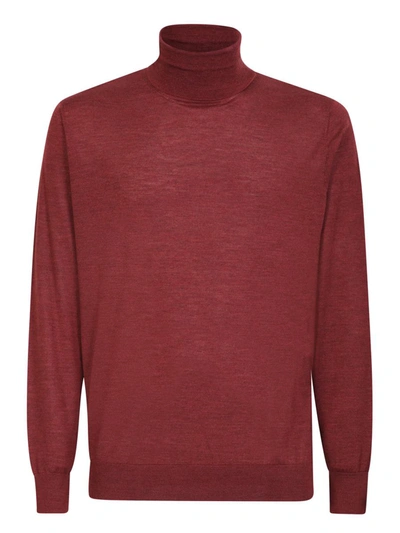 Colombo Wool And Cashmere Sweater In Burgundy