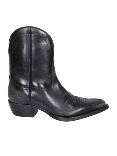 Dsquared2 Pointed Toe Ankle Boots In Black