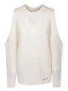 Ganni Jersey With Logo In White