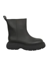 Gia Couture Round-headed Short Boots In Black