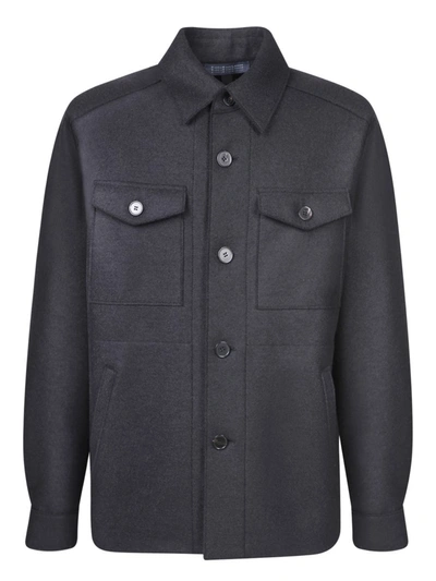 Harris Wharf London Wool Black Overshirt