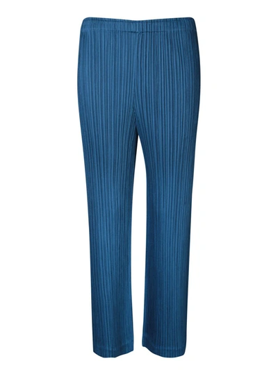 Issey Miyake Trousers In Blue