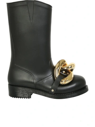 Jw Anderson 35mm Chain Rubber Ankle Boots In Black