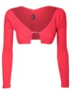 Jacquemus Red Cropped Cardigans In Red