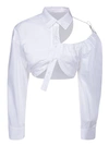 Jacquemus La Galliga Asymmetric Cropped Shirt In White