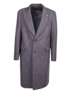Lardini Single-breasted Wool Blend Midi Coat In Blue