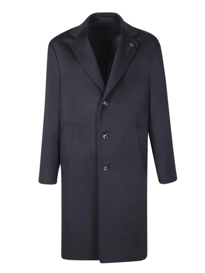 Lardini Blue Single-breasted Coat In Black