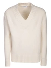 Lardini V-neck Knit Sweater In White