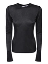 Msgm Black Lurex T-shirt In Black