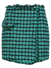 Msgm Green Frayed Skort In Green