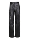 Msgm Synthetic Leather Trousers In Black