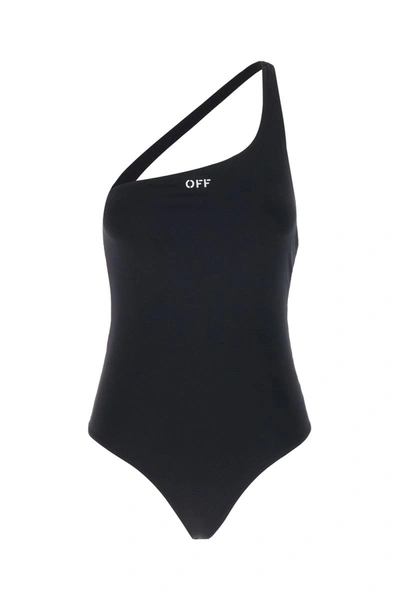 Off-white Woman One-piece Swimsuit Black Size 8 Polyester, Elastane