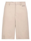 Off-white Single Arrow Skate Shorts In Beige