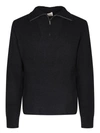 Officine Generale Half Zipped Collar Sweater In Black