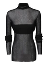 Quira Sheer Fabric High Neck Long Sleeves In Black