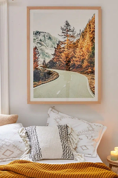 83 Oranges Snow And Gold Pine Art Print