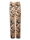 Roberto Cavalli High-waisted Tiger-print Trousers In Multi