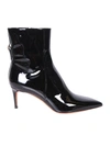 Santoni Leather Ankle Boot In Black