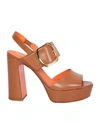 Santoni Bruxel Platform Sandals In Light Brown