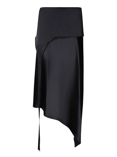 Ssheena Midi Asymmetric Skirt In Black