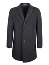 Tagliatore Single-breasted Black Coat In Black