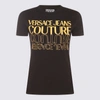 Versace Jeans Couture Upside Down-logo Cotton T-shirt In Black