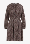 Gucci Interlocking G Chain-print Silk Dress In Multicolor
