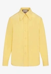 Gucci Silk Crepe Shirt With Pointed Collar In Yellow