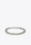 Emanuele Bicocchi Crystal-embellished Chain Bracelet In Silver