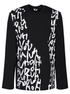 Comme Des Garçons Homme Deux Script-print Long-sleeved Jumper In Black