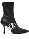 Diesel D-eclipse Bt 100mm Logo-plaque Boots In Black