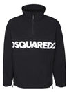 Dsquared2 Logo-print Poplin Half-zip Jacket In Black