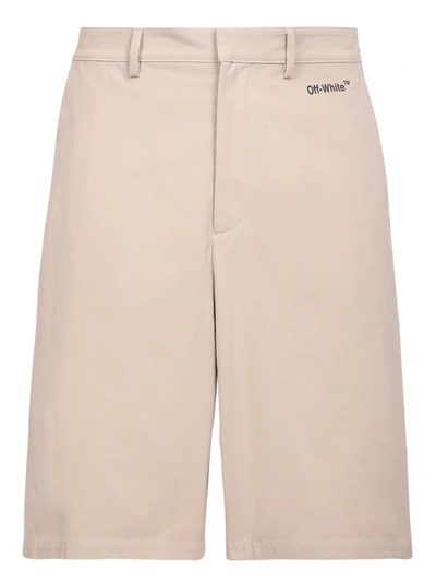 Off-white Single Arrow Skate Shorts In Beige