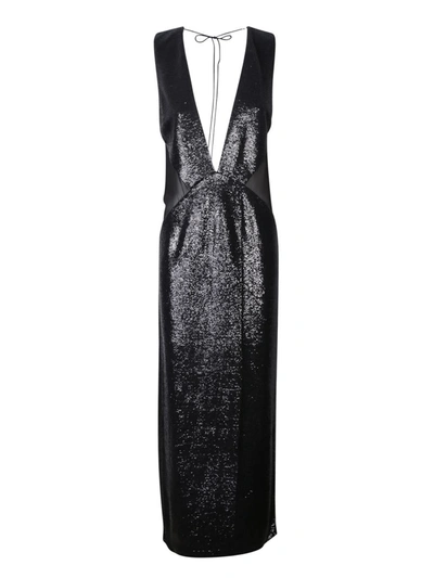 Rev Sequin-embellished Maxi Dress In Black