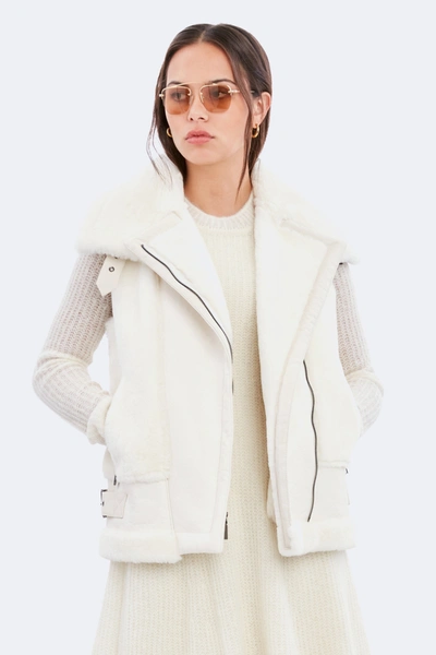 Dawn Levy Women's Maya Leather & Shearling Vest In Alabaster