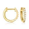 Ross-simons Lab-grown Diamond Hoop Earrings In 18kt Gold Over Sterling In White