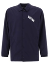 Autry Logo-printed Textured Coach Jacket In Blue