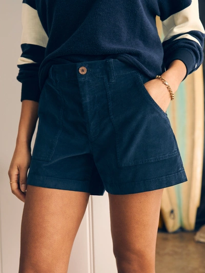 Faherty Cord Patch Pocket Short In Navy