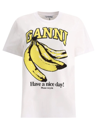 Ganni "banana" T-shirt In White