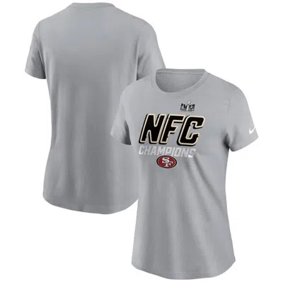 Nike San Francisco 49ers 2023 Nfc Champions Iconic  Women's Nfl T-shirt In Grey