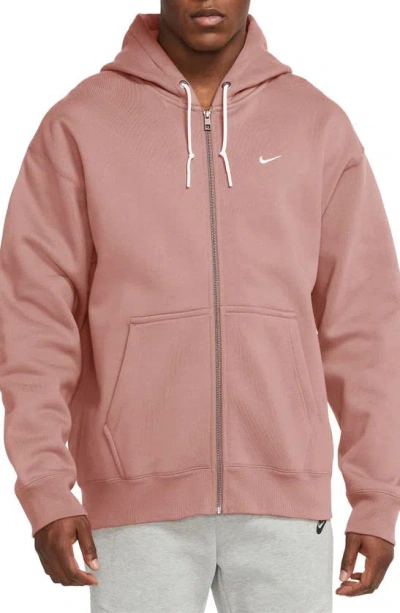Nike Men's Solo Swoosh Full-zip Hoodie In Pink