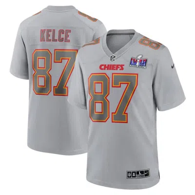 Nike Travis Kelce Kansas City Chiefs Super Bowl Lviii  Men's Nfl Atmosphere Game Jersey In Grey
