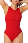 Andie Women's Malibu One Piece Swimsuit In Cherry Red