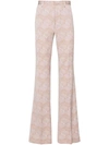 Dries Van Noten Graphic-print Wool Tailored Trousers In Pink