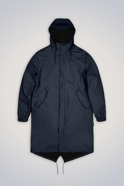 Rains 18140 Fishtail Parka Navy In Blue