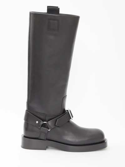 Burberry Saddle High Boots In Black