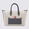 THOM BROWNE THOM BROWNE NATURAL CANVAS AND LEATHER TOTE BAG