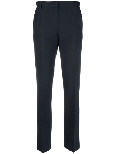 Valentino Wool-silk Blend Tailored Trousers In Blue